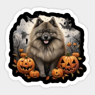 Halloween Keeshond Sticker